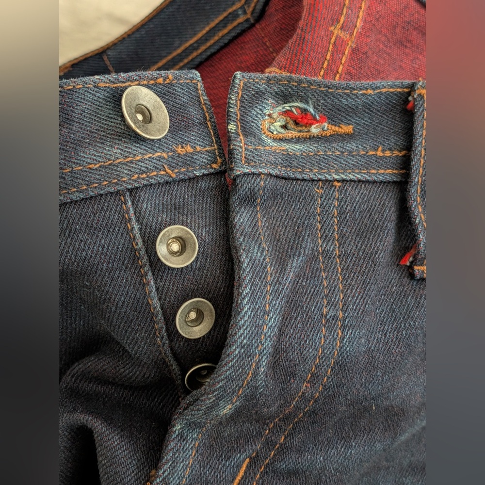 Unbranded Brand UB377 Straight Fit 21 Oz Red Weft Selvedge Denim Jeans - Picture 5 of 5